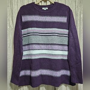 Croft & Barrow size large purple and gray strip sweater.